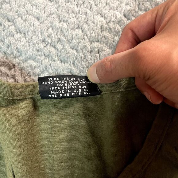 Vintage Oversized T Shirt Women's Short Sleeve Green Gold One Size - Picture 6 of 8